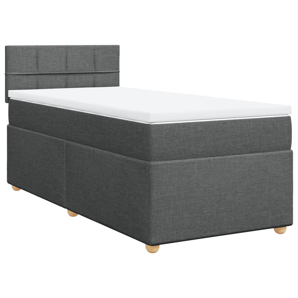 Sommier à lattes de lit avec matelas Gris foncé 90x200 cm Tissu - XIOS