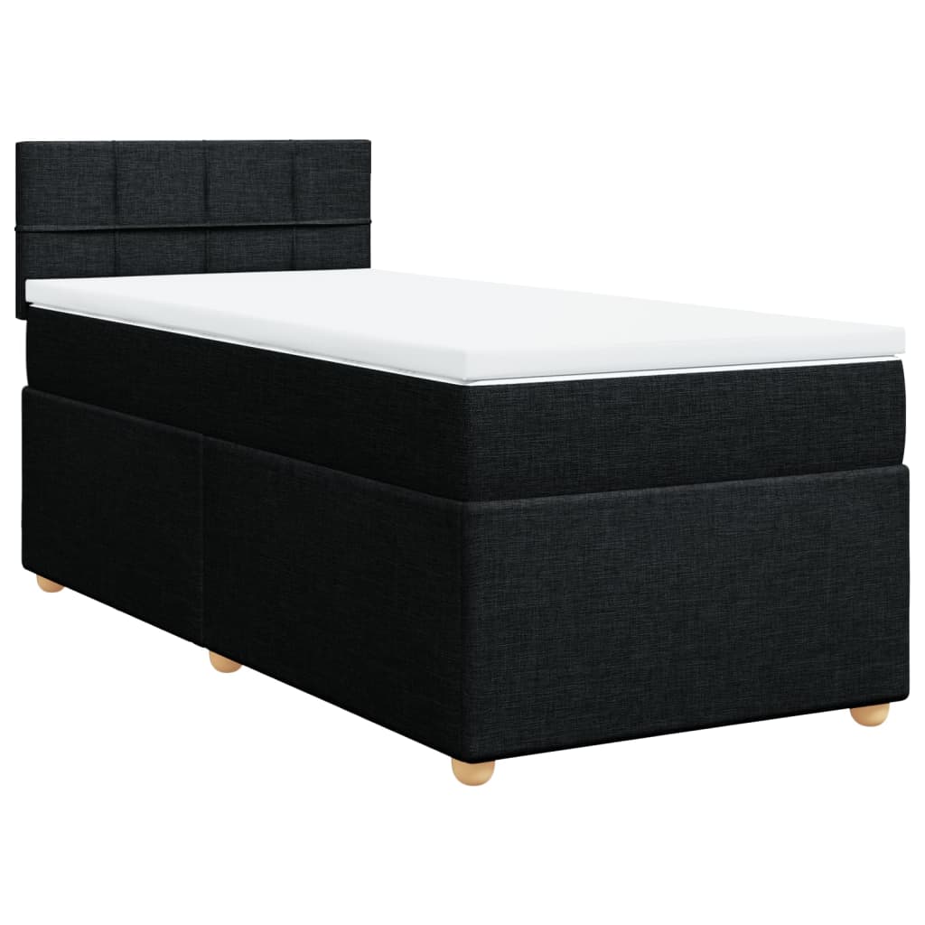 Sommier à lattes de lit avec matelas Noir 90x200 cm Tissu - XIOS