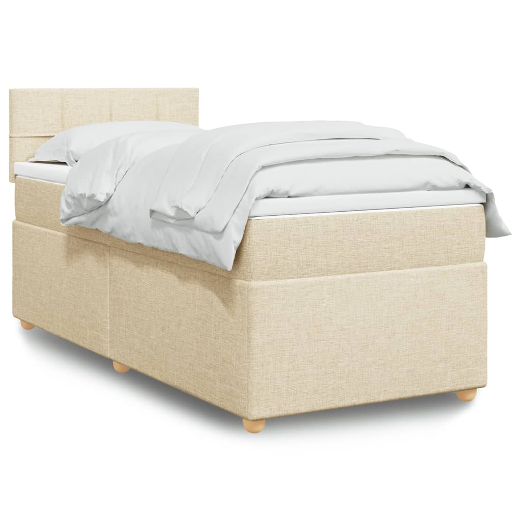 Sommier à lattes de lit avec matelas Crème 90x200 cm Tissu - XIOS