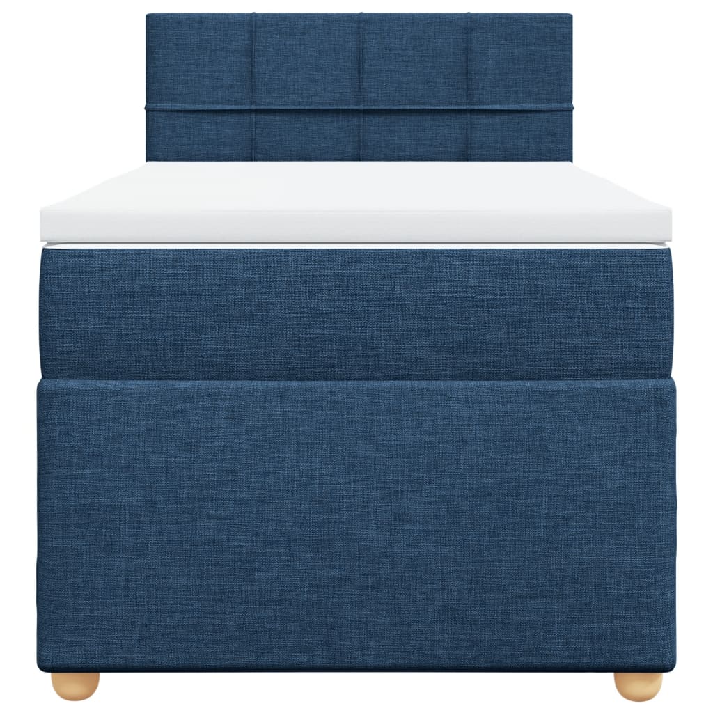 Sommier à lattes de lit avec matelas Bleu 90x200 cm Tissu - XIOS