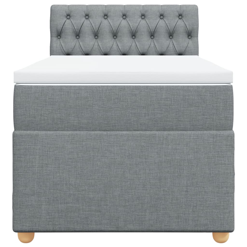 Sommier à lattes de lit avec matelas Gris clair 90x200 cm Tissu - XIOS