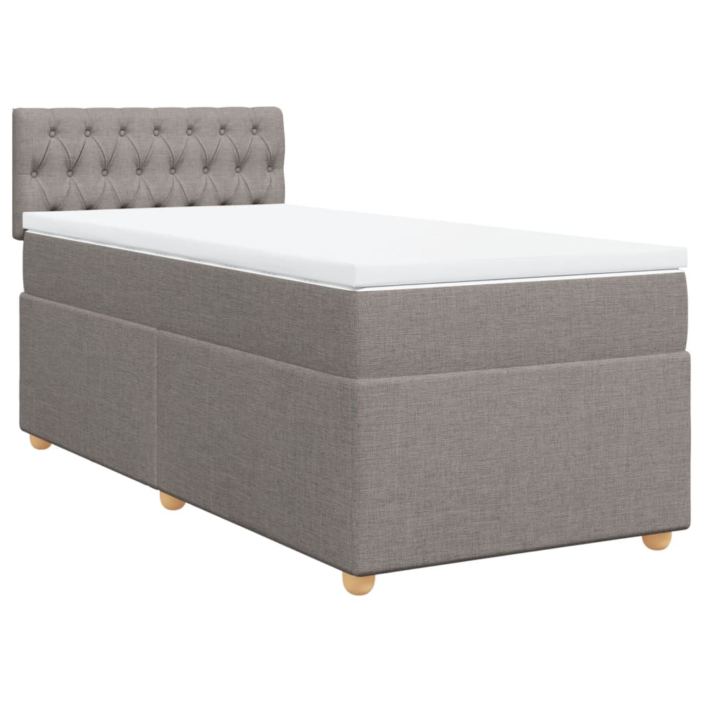 Sommier à lattes de lit avec matelas Taupe 90x200 cm Tissu - XIOS