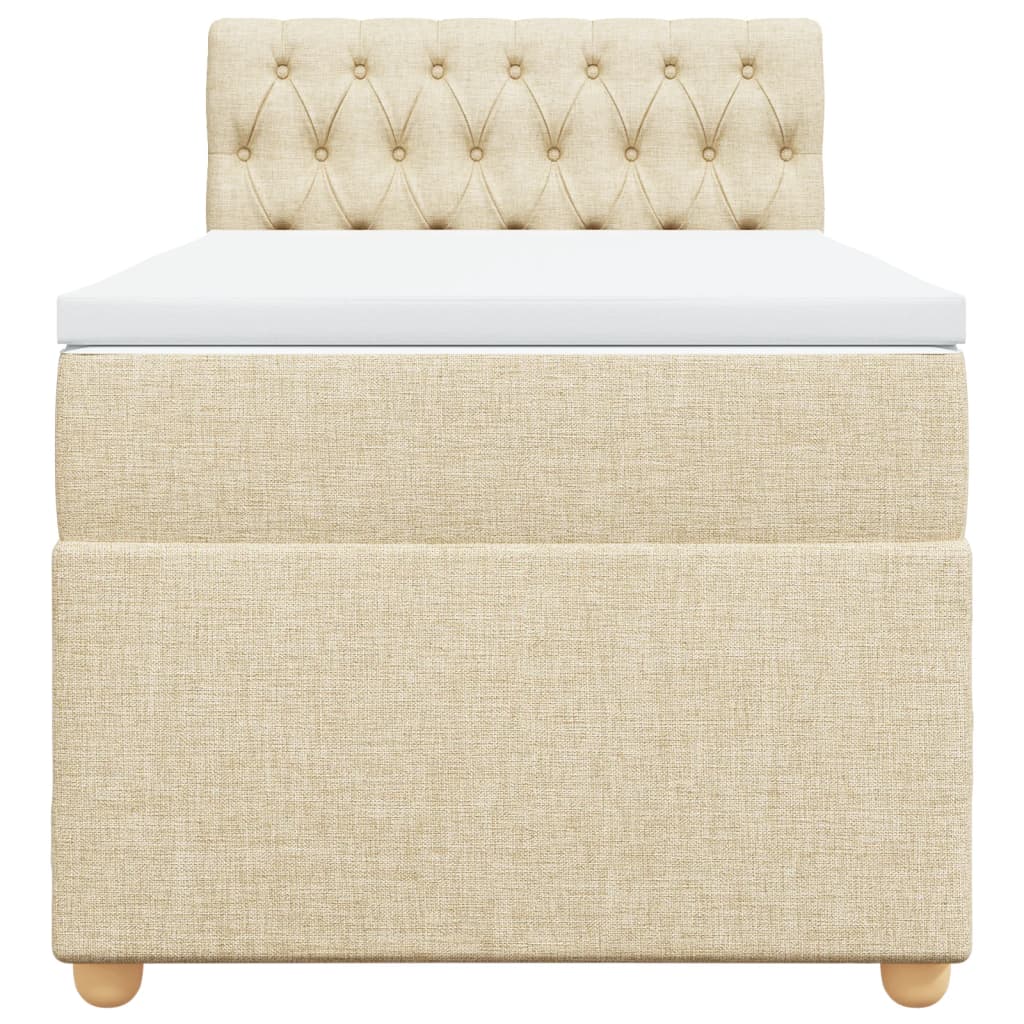 Sommier à lattes de lit avec matelas Crème 90x200 cm Tissu - XIOS