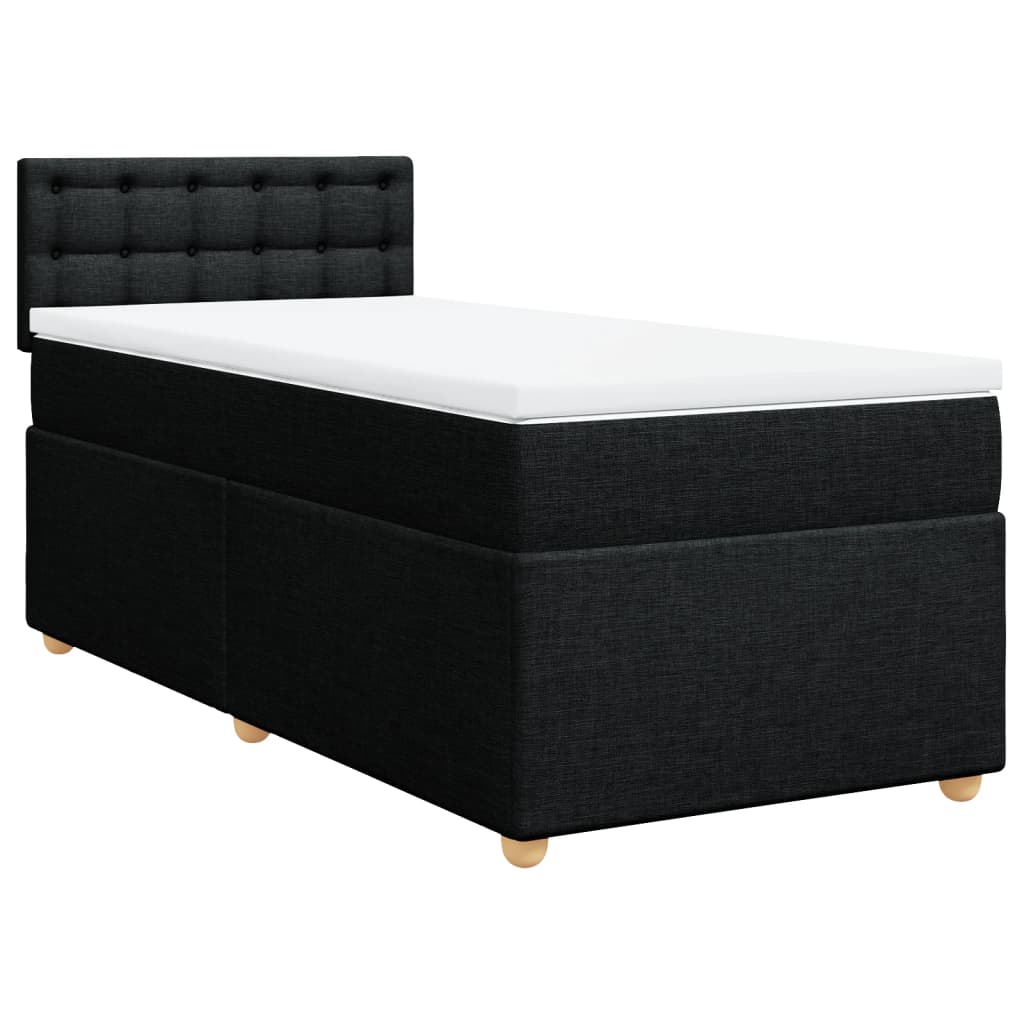 Sommier à lattes de lit avec matelas Noir 90x200 cm Tissu - XIOS