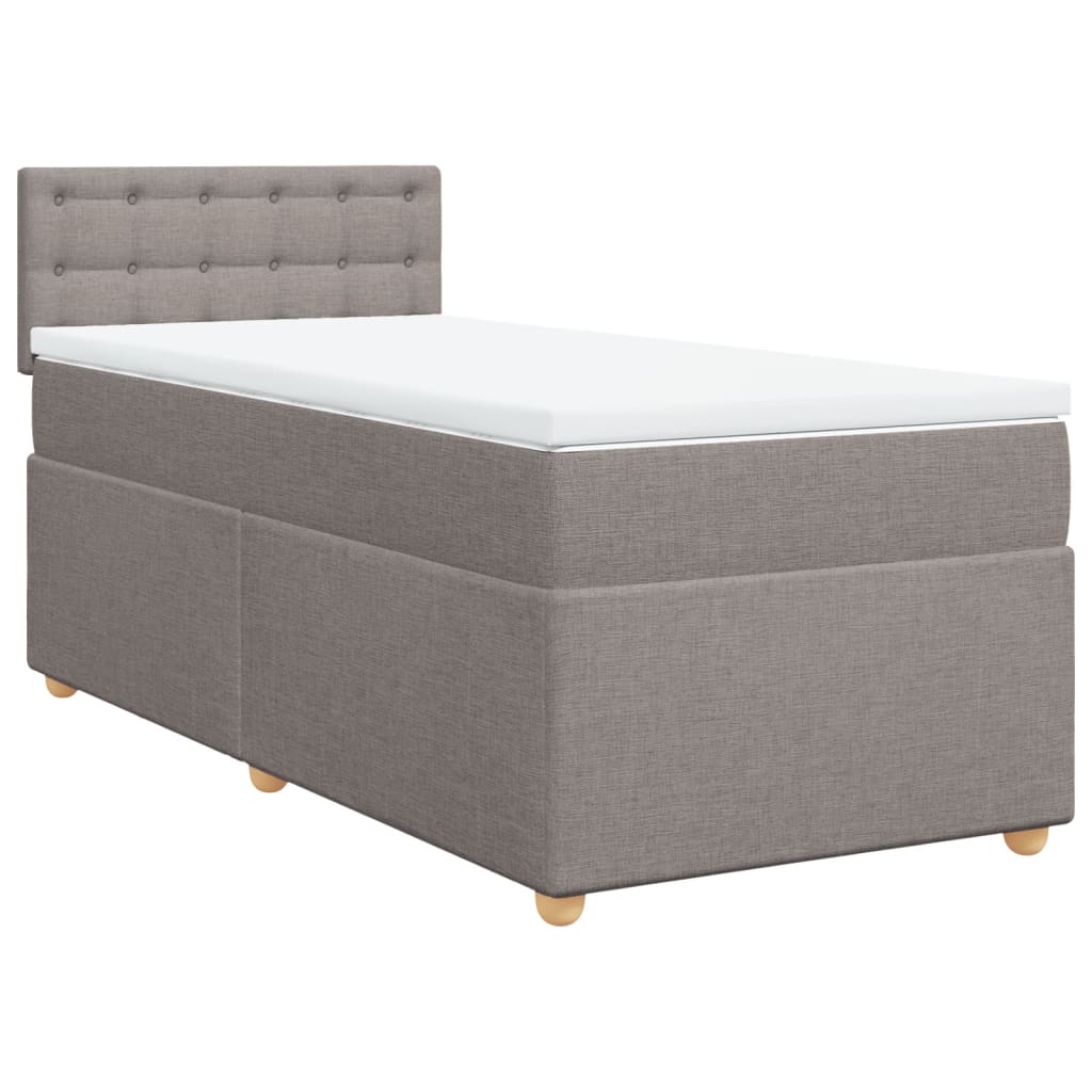 Sommier à lattes de lit avec matelas Taupe 90x200 cm Tissu - XIOS