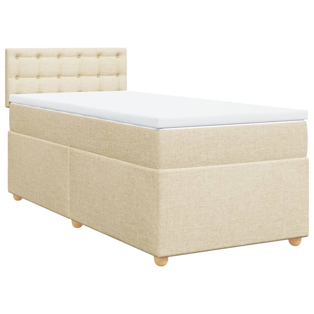 Sommier à lattes de lit avec matelas Crème 90x200 cm Tissu - XIOS