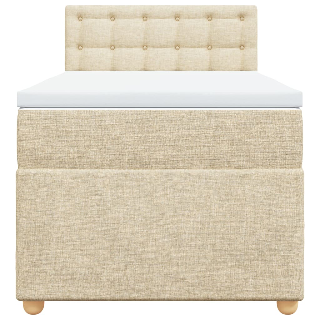 Sommier à lattes de lit avec matelas Crème 90x200 cm Tissu - XIOS