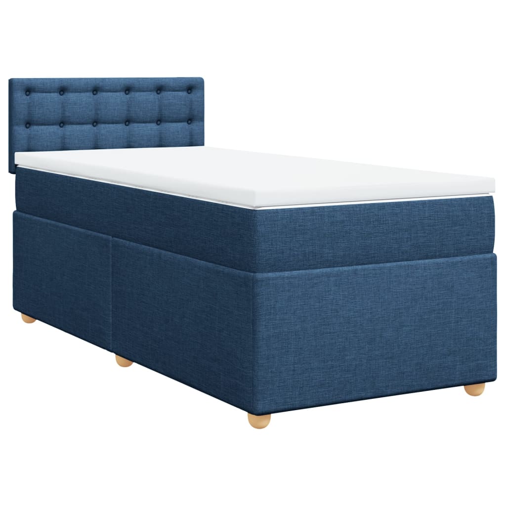 Sommier à lattes de lit avec matelas Bleu 90x200 cm Tissu - XIOS