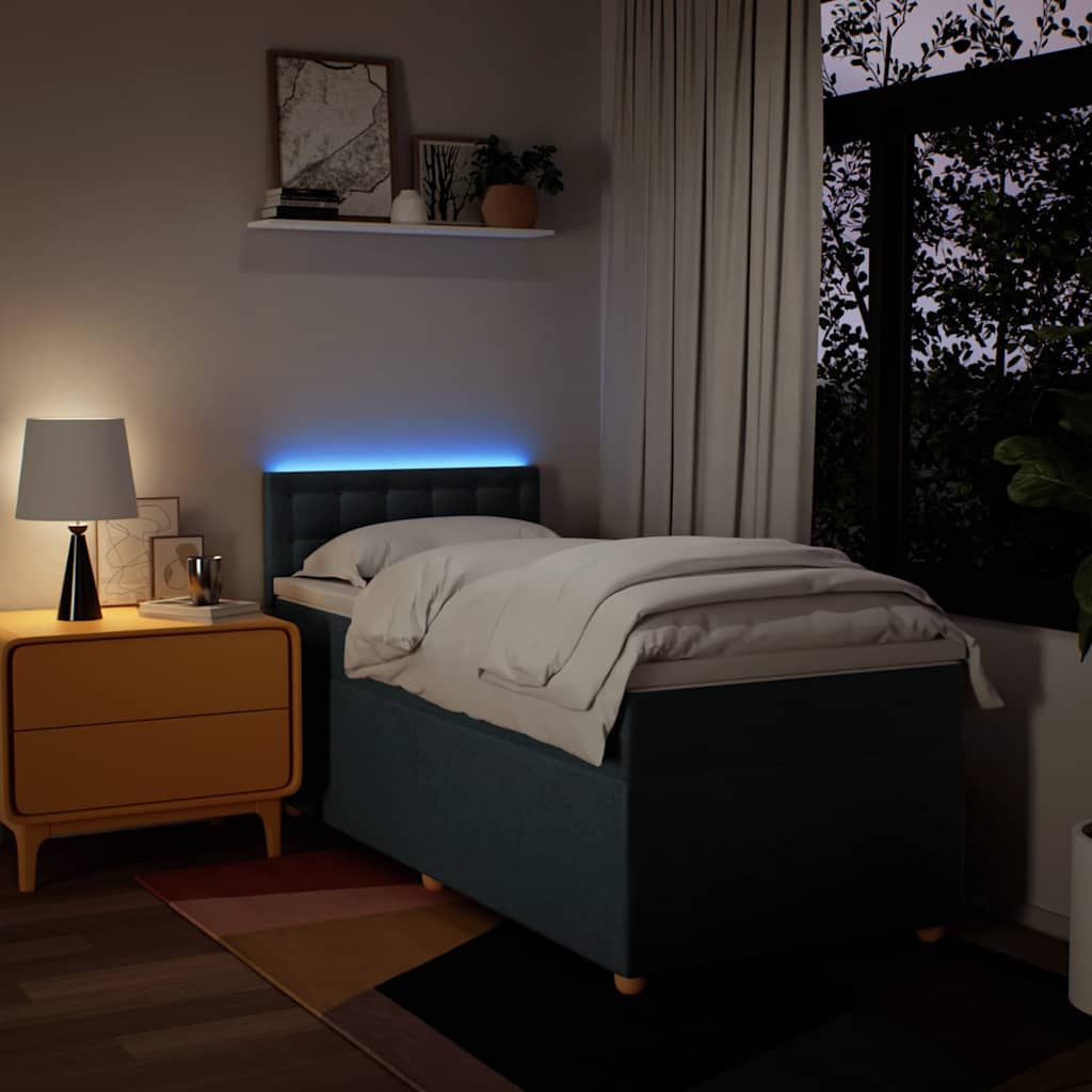 Sommier à lattes de lit avec matelas Bleu 90x200 cm Tissu - XIOS