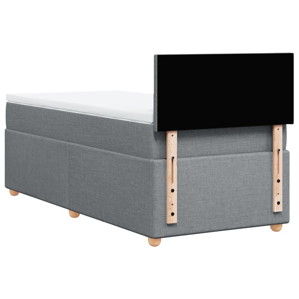 Sommier à lattes de lit avec matelas Gris clair 100x200cm Tissu - XIOS