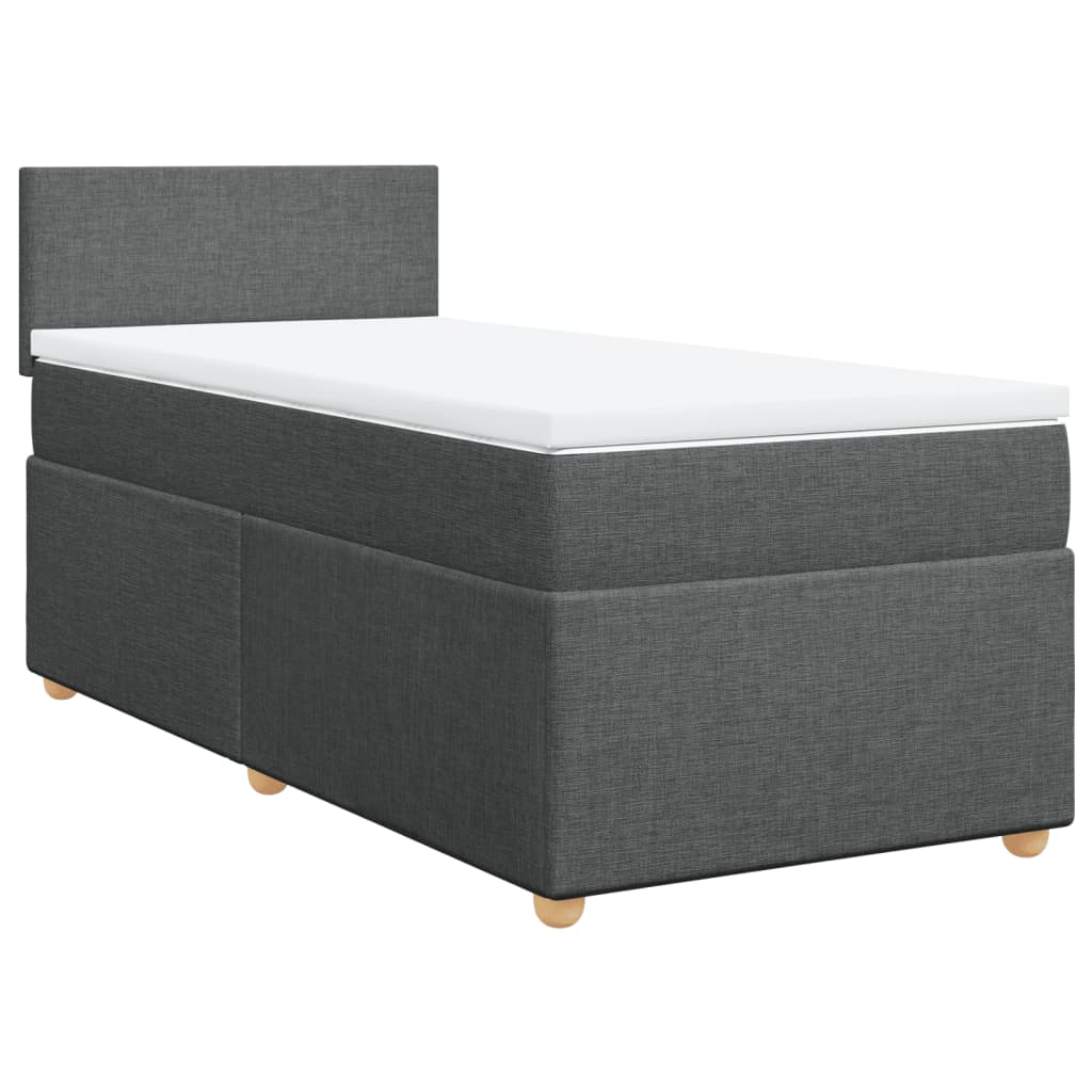 Sommier à lattes de lit avec matelas Gris foncé 100x200cm Tissu - XIOS