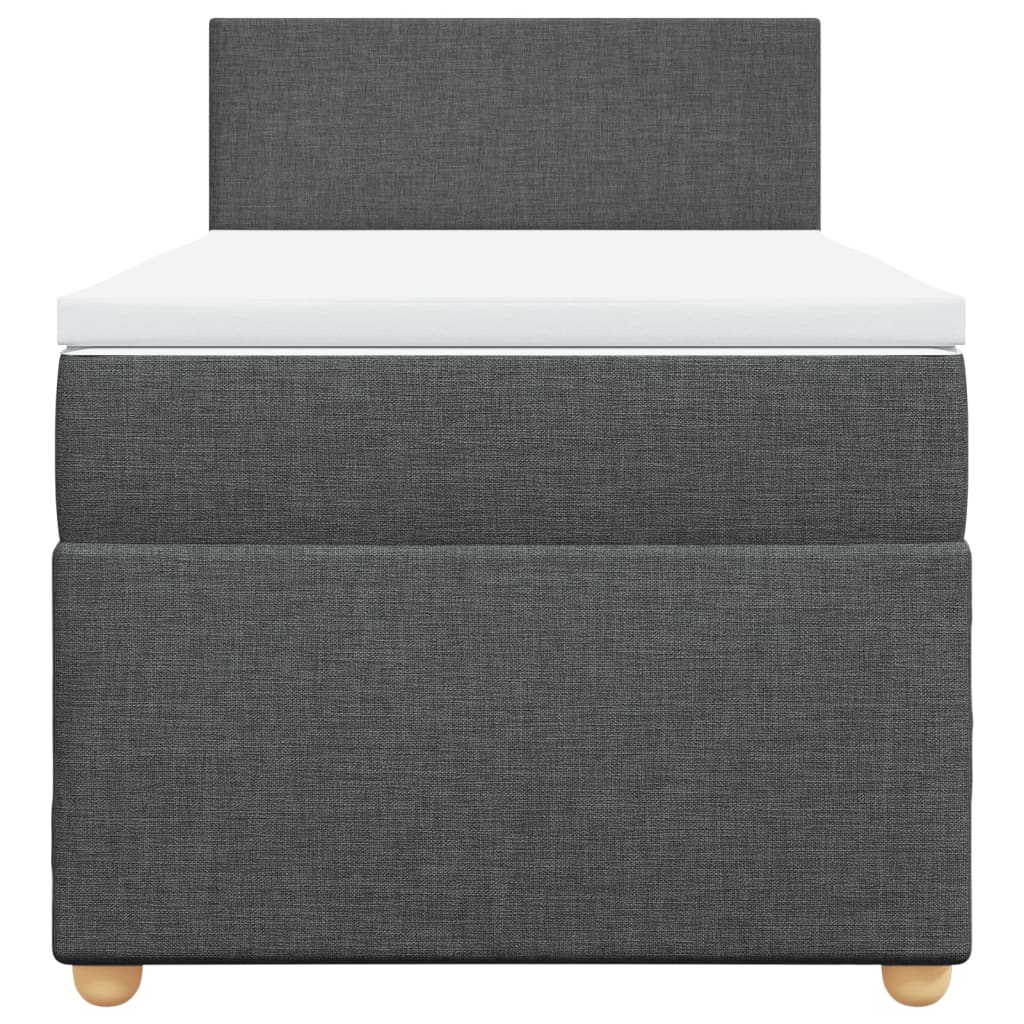 Sommier à lattes de lit avec matelas Gris foncé 100x200cm Tissu - XIOS