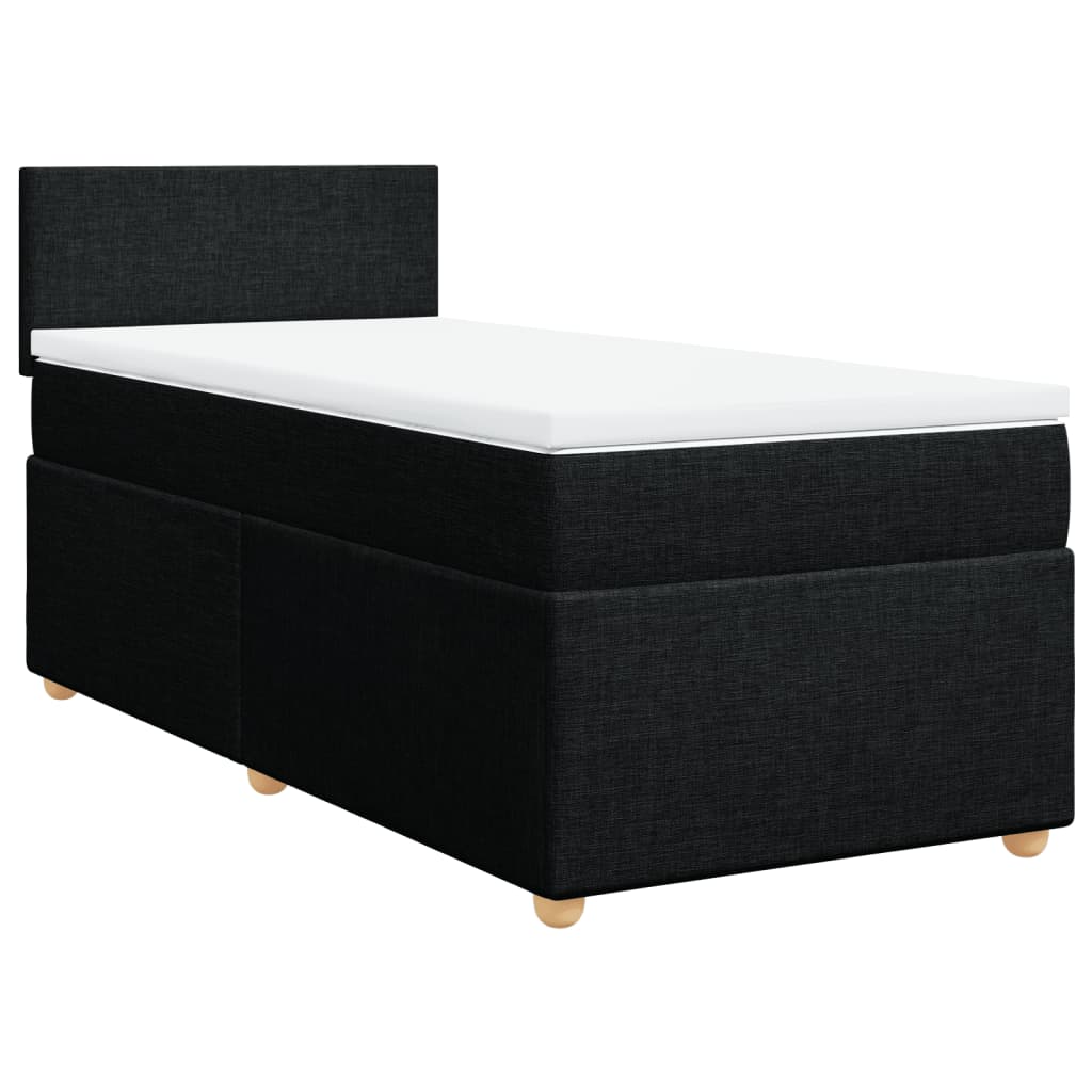 Sommier à lattes de lit avec matelas Noir 100x200 cm Tissu - XIOS