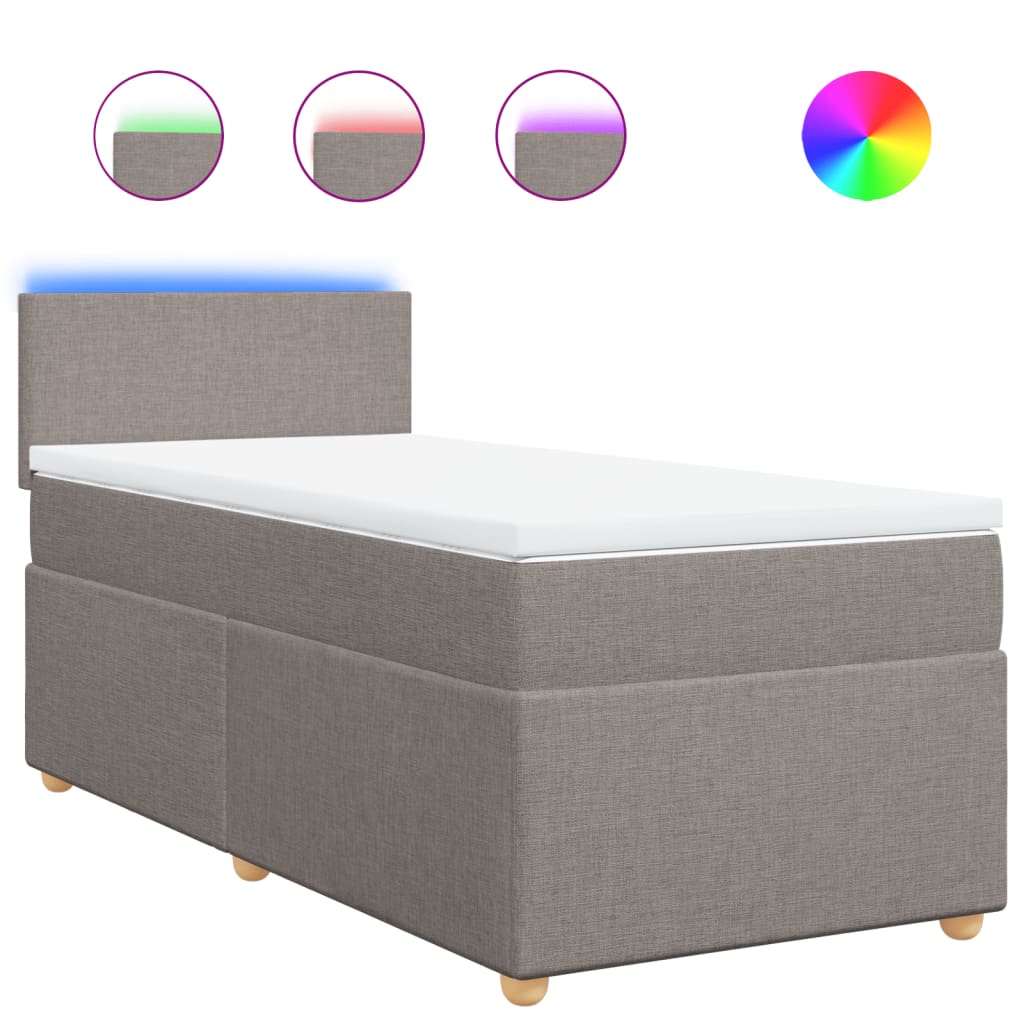 Sommier à lattes de lit avec matelas Taupe 100x200 cm Tissu - XIOS