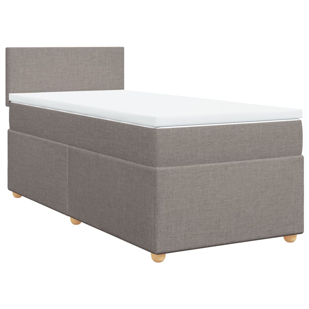 Sommier à lattes de lit avec matelas Taupe 100x200 cm Tissu - XIOS