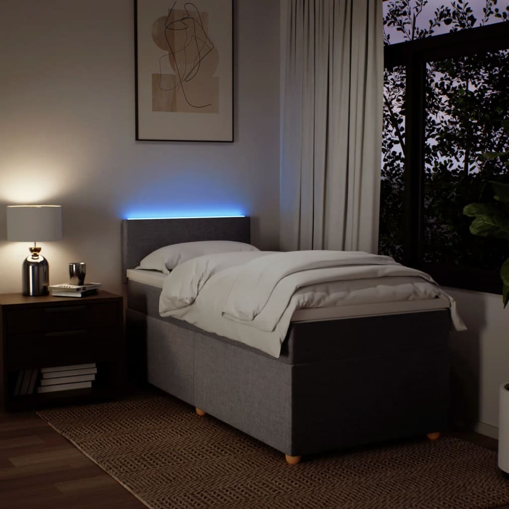 Sommier à lattes de lit avec matelas Taupe 100x200 cm Tissu - XIOS