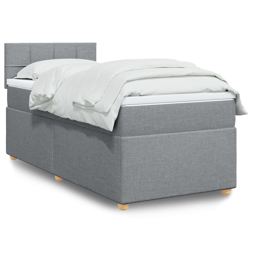 Sommier à lattes de lit avec matelas Gris clair 100x200cm Tissu - XIOS
