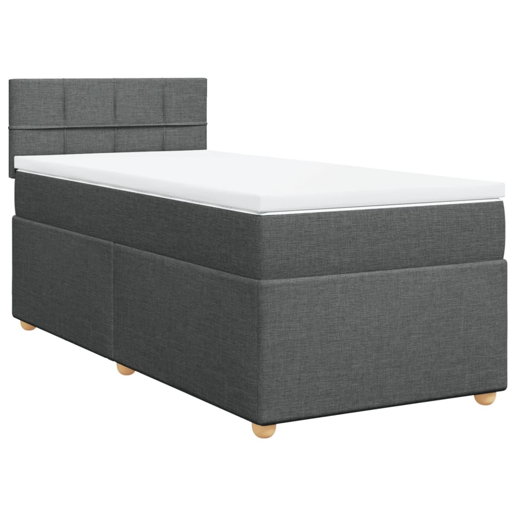 Sommier à lattes de lit avec matelas Gris foncé 100x200cm Tissu - XIOS
