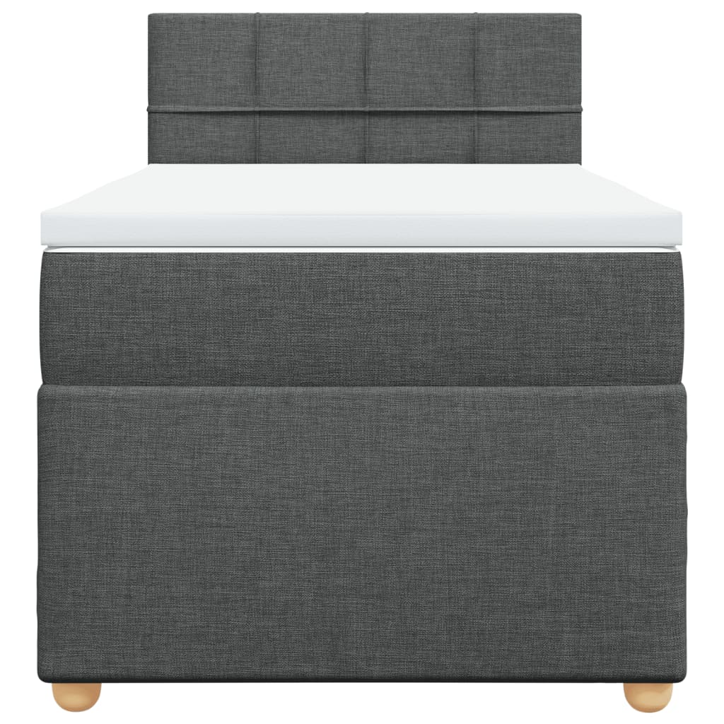 Sommier à lattes de lit avec matelas Gris foncé 100x200cm Tissu - XIOS
