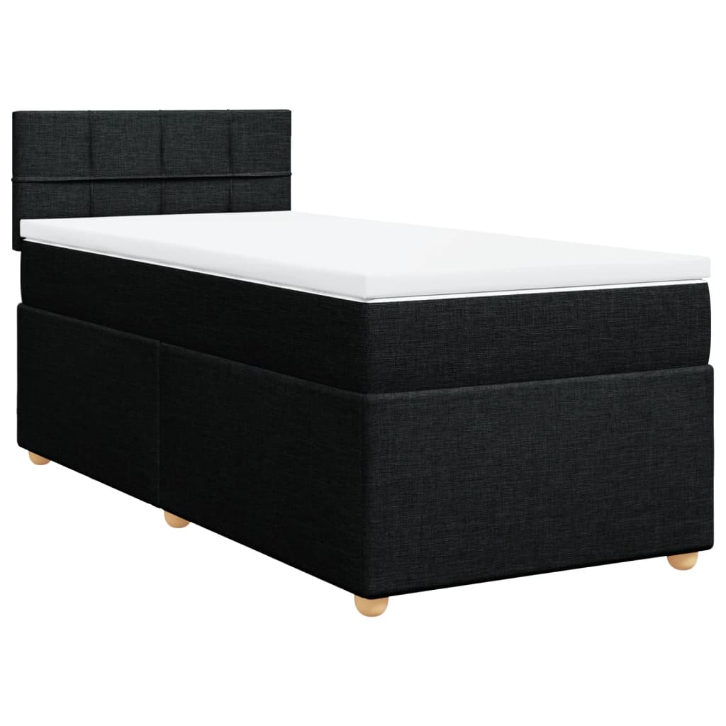 Sommier à lattes de lit avec matelas Noir 100x200 cm Tissu - XIOS