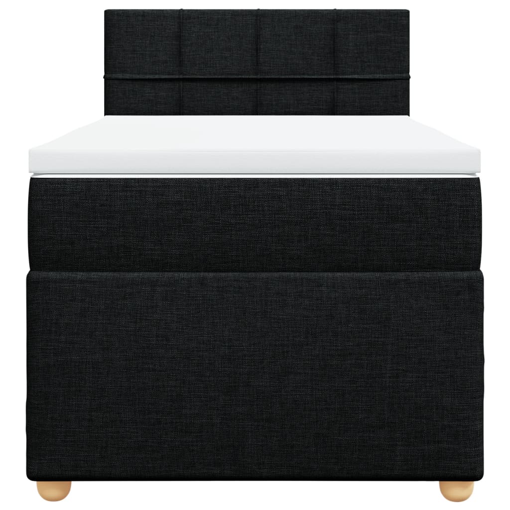 Sommier à lattes de lit avec matelas Noir 100x200 cm Tissu - XIOS