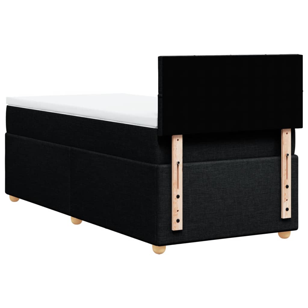 Sommier à lattes de lit avec matelas Noir 100x200 cm Tissu - XIOS