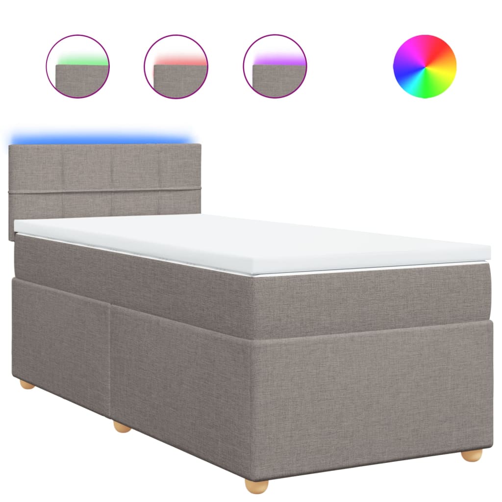 Sommier à lattes de lit avec matelas Taupe 100x200 cm Tissu - XIOS