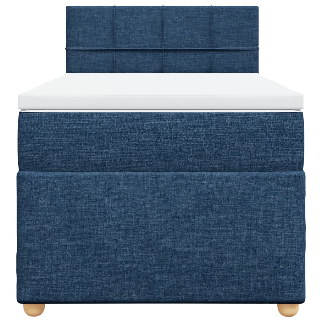 Sommier à lattes de lit avec matelas Bleu 100x200 cm Tissu - XIOS