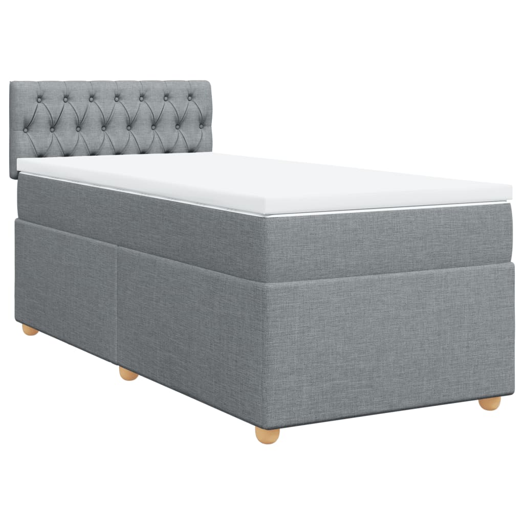 Sommier à lattes de lit avec matelas Gris clair 100x200cm Tissu - XIOS