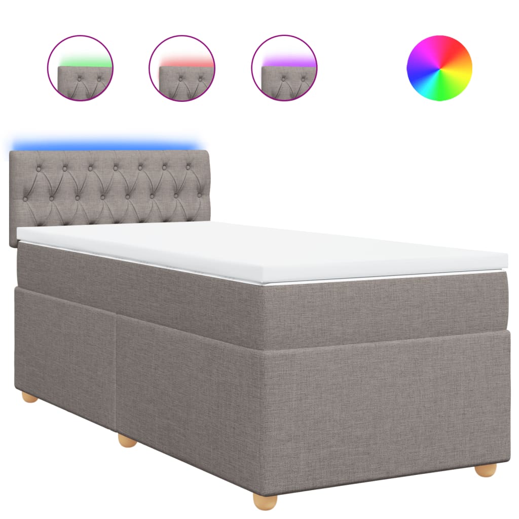Sommier à lattes de lit avec matelas Taupe 100x200 cm Tissu - XIOS