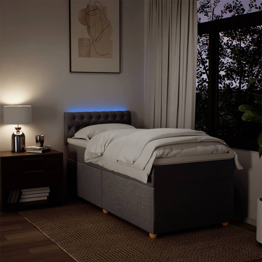 Sommier à lattes de lit avec matelas Taupe 100x200 cm Tissu - XIOS
