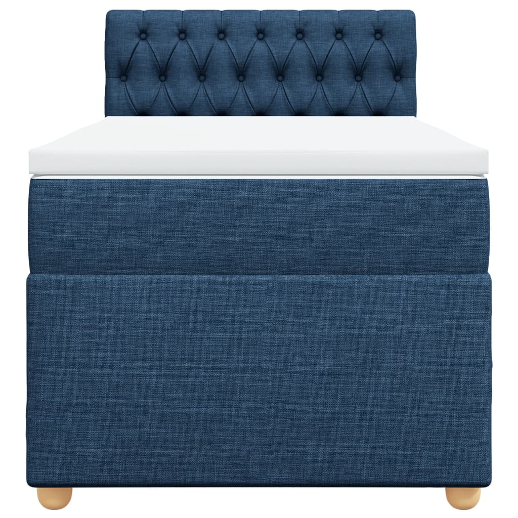 Sommier à lattes de lit avec matelas Bleu 100x200 cm Tissu - XIOS