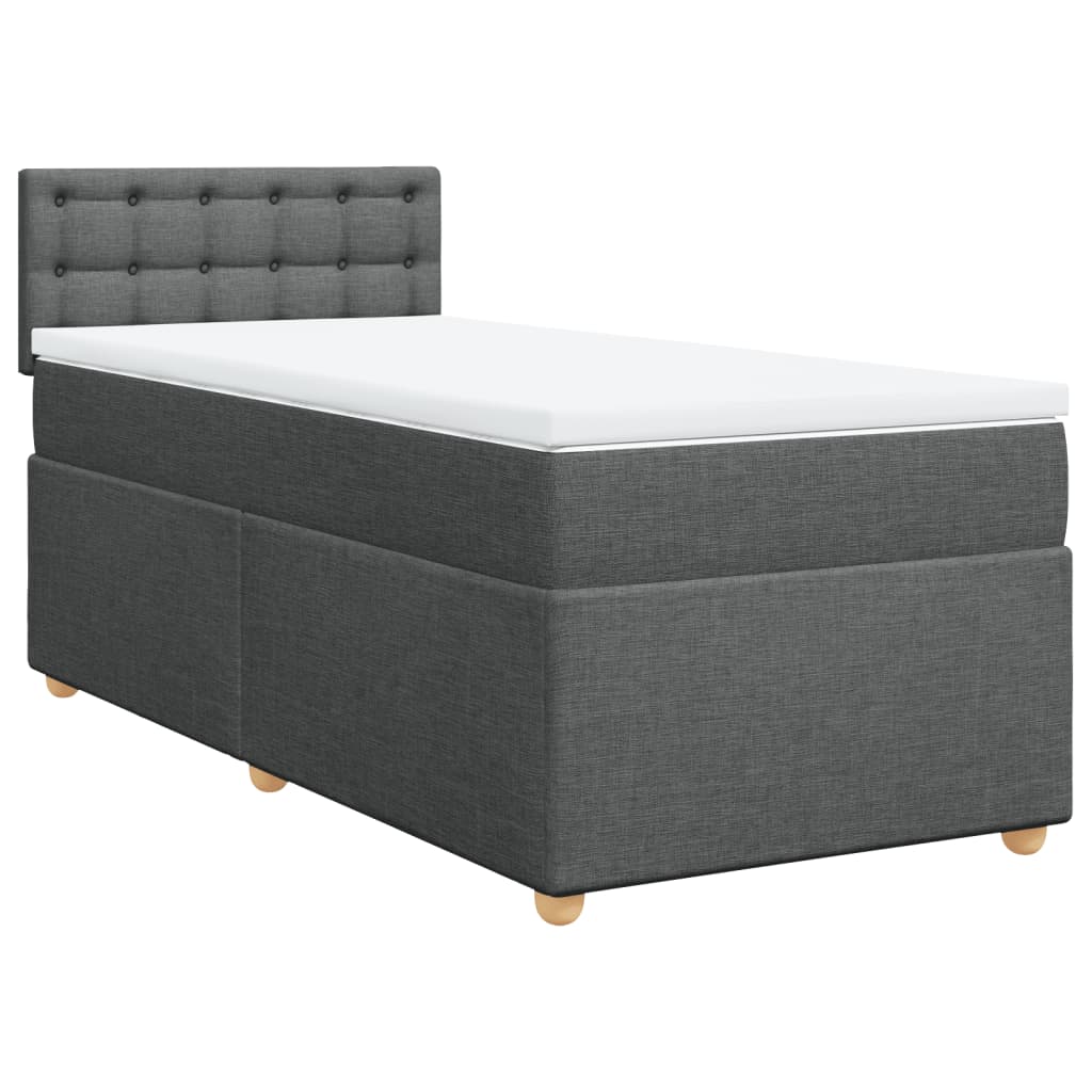 Sommier à lattes de lit avec matelas Gris foncé 100x200cm Tissu - XIOS