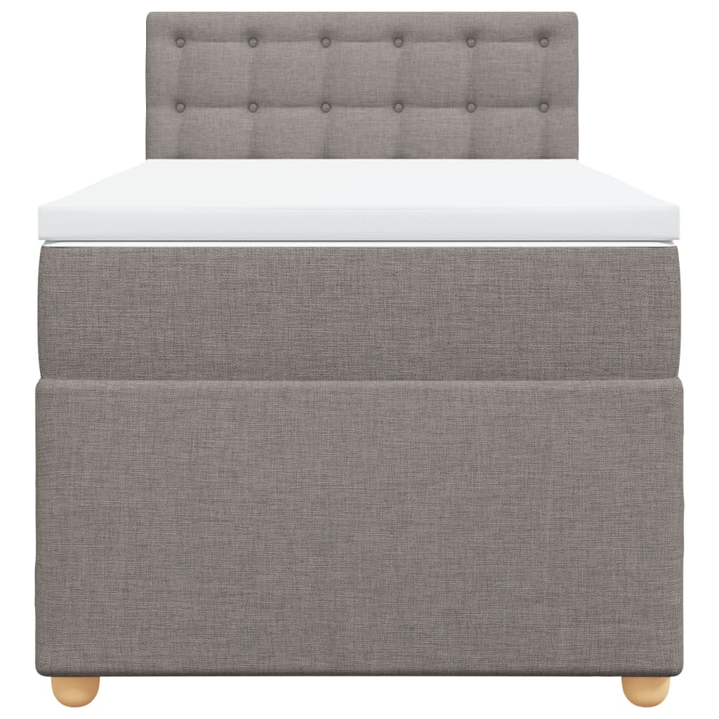 Sommier à lattes de lit avec matelas Taupe 100x200 cm Tissu - XIOS