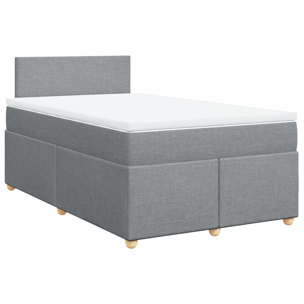 Sommier à lattes de lit et matelas gris clair 120x190 cm tissu - XIOS