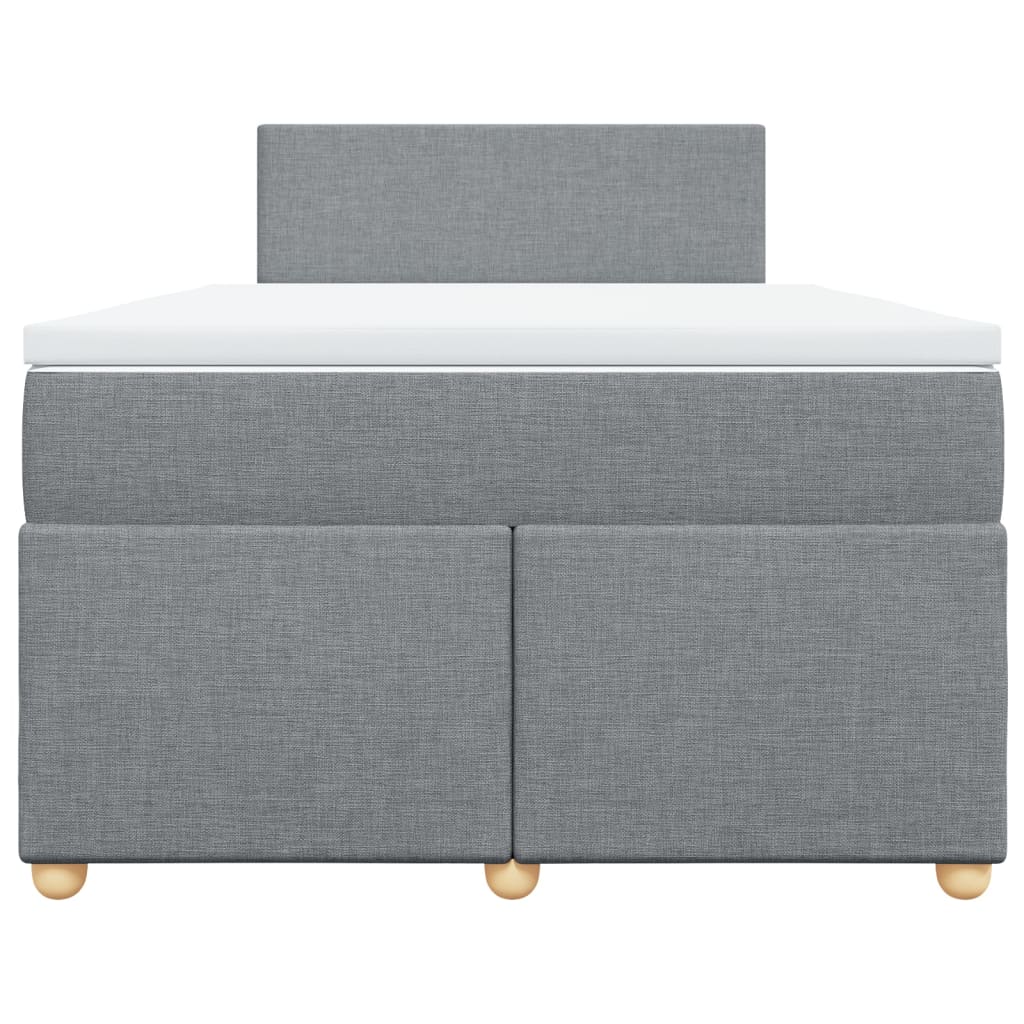 Sommier à lattes de lit et matelas gris clair 120x190 cm tissu - XIOS