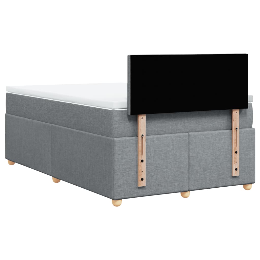 Sommier à lattes de lit et matelas gris clair 120x190 cm tissu - XIOS