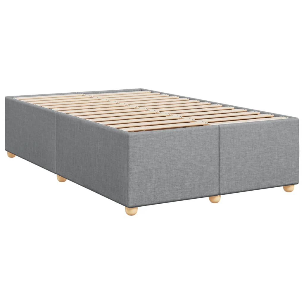 Sommier à lattes de lit et matelas gris clair 120x190 cm tissu - XIOS