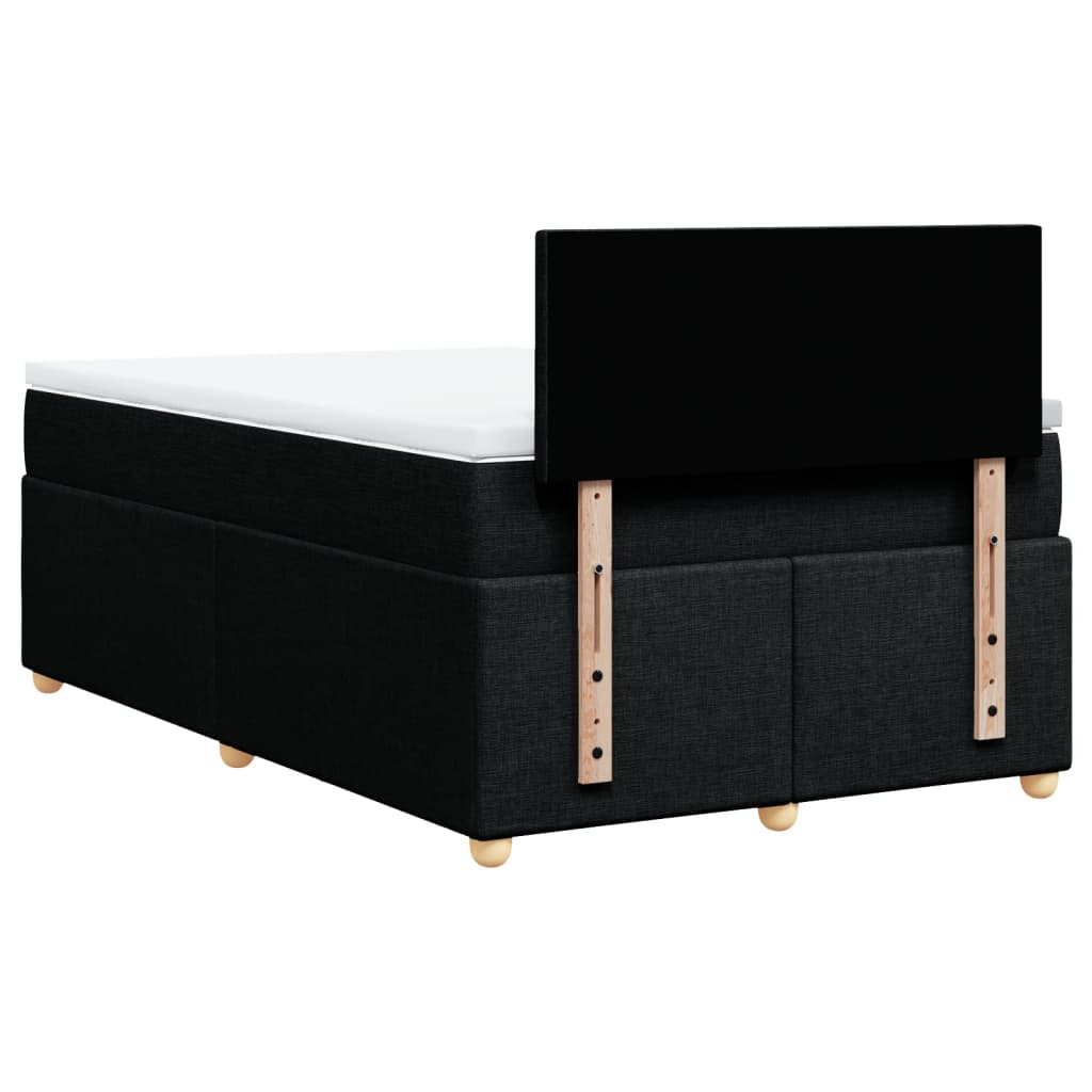 Sommier à lattes de lit avec matelas noir 120x190 cm tissu - XIOS