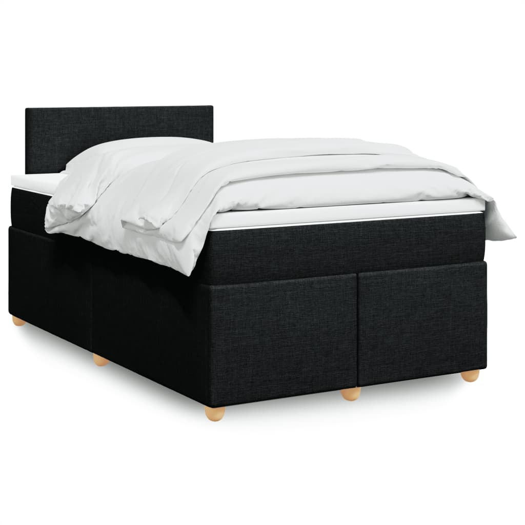 Sommier à lattes de lit avec matelas noir 120x190 cm tissu - XIOS