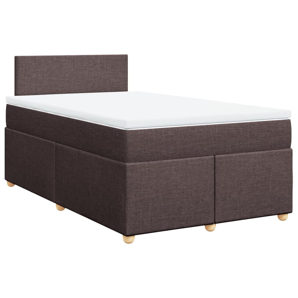 Sommier à lattes de lit et matelas marron foncé 120x190cm tissu - XIOS