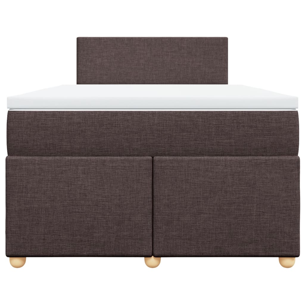 Sommier à lattes de lit et matelas marron foncé 120x190cm tissu - XIOS