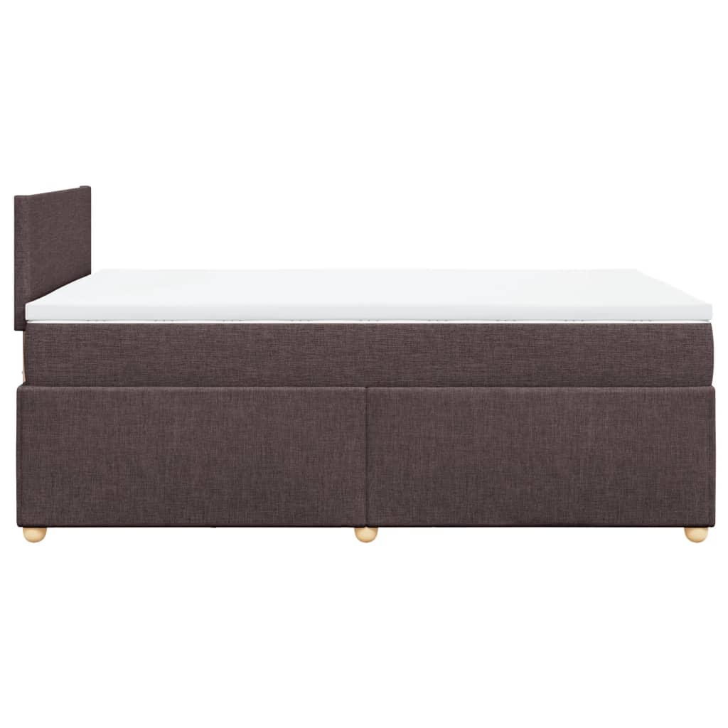 Sommier à lattes de lit et matelas marron foncé 120x190cm tissu - XIOS