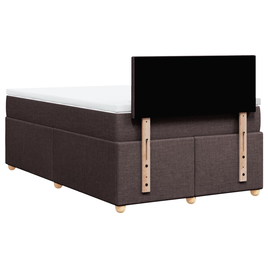 Sommier à lattes de lit et matelas marron foncé 120x190cm tissu - XIOS