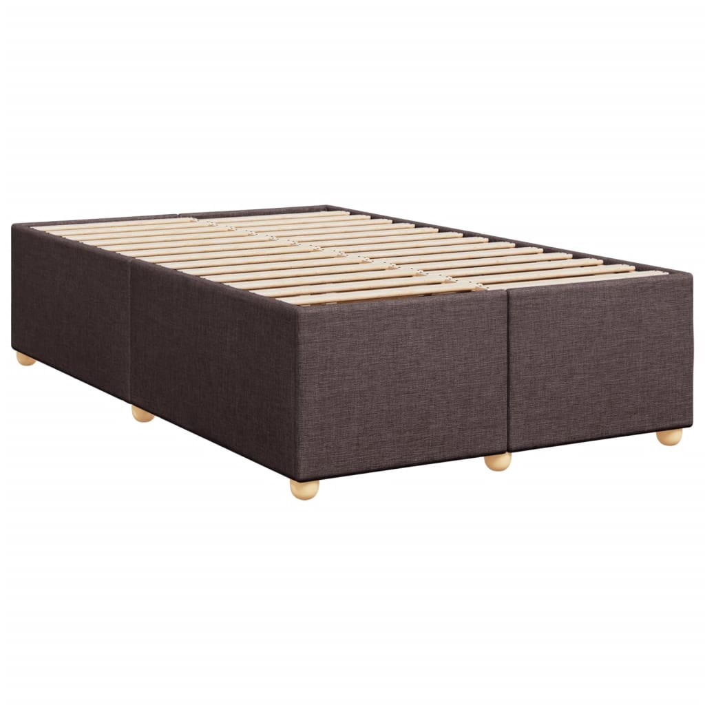 Sommier à lattes de lit et matelas marron foncé 120x190cm tissu - XIOS