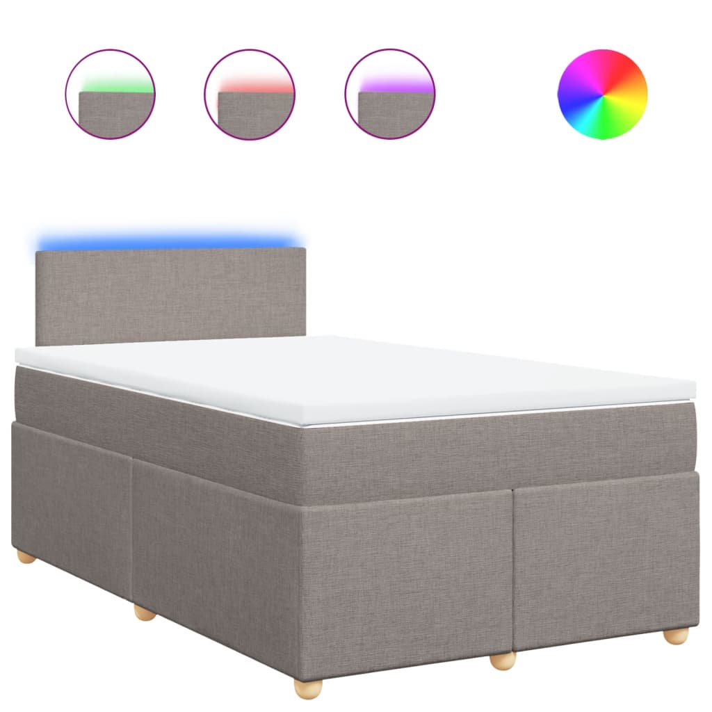 Sommier à lattes de lit avec matelas taupe 120x190 cm tissu - XIOS