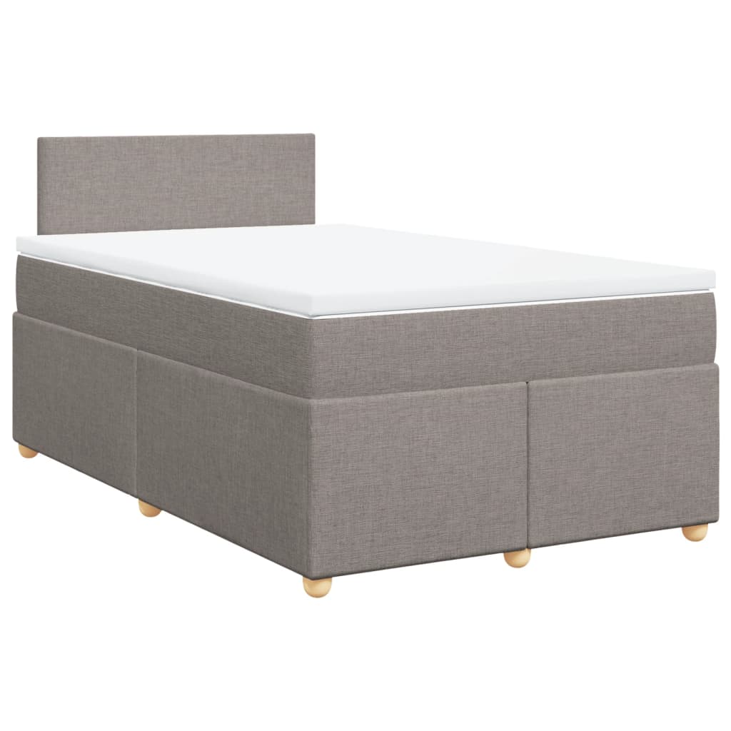 Sommier à lattes de lit avec matelas taupe 120x190 cm tissu - XIOS