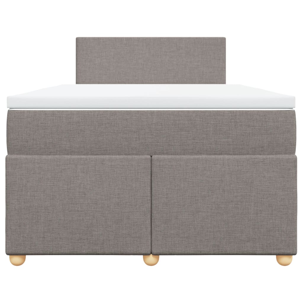 Sommier à lattes de lit avec matelas taupe 120x190 cm tissu - XIOS