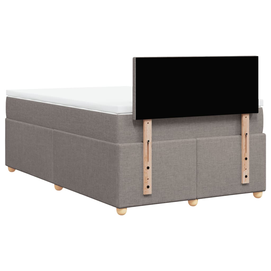 Sommier à lattes de lit avec matelas taupe 120x190 cm tissu - XIOS