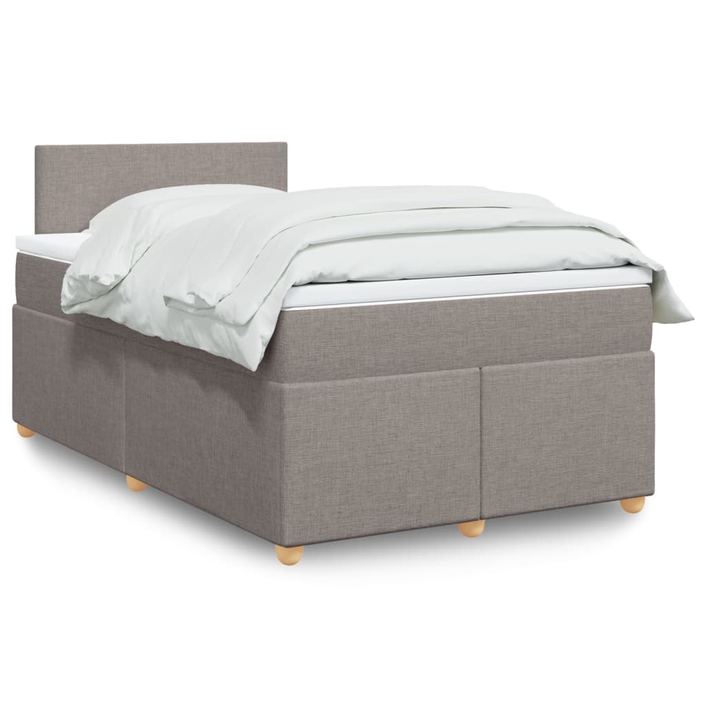Sommier à lattes de lit avec matelas taupe 120x190 cm tissu - XIOS